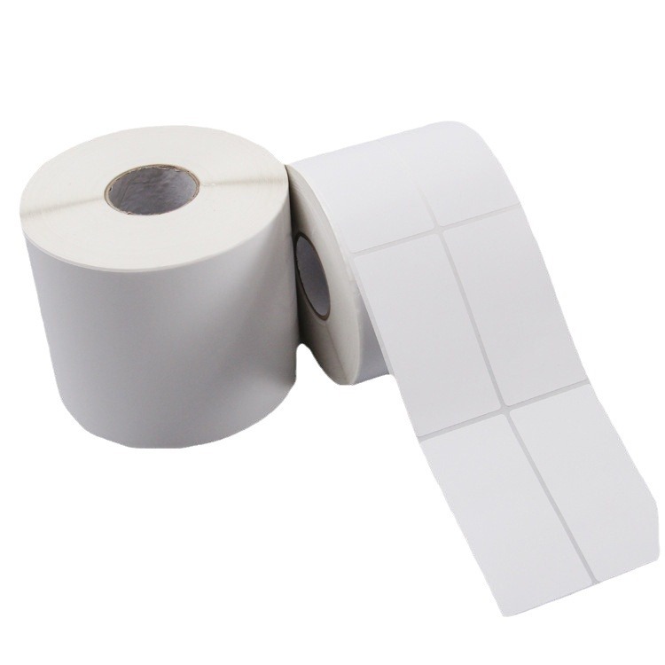 Picture of Blank Coated Paper Label Roll Barcode Price Printing Multi-Specification Double Row 504030 Copper Plate Label Paper Customization