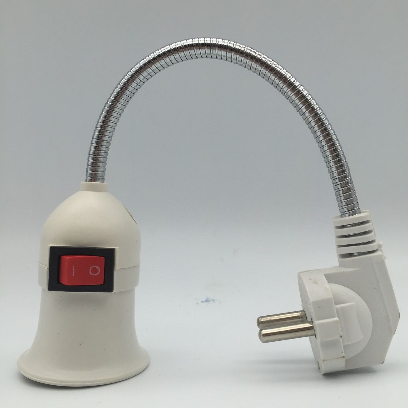 Picture of Foreign Trade Export Thailand Stainless Steel Hose E27 Luokou Lamp Holder Steering Bent Rod Mobile Lamp Holder Test Lamp Holder