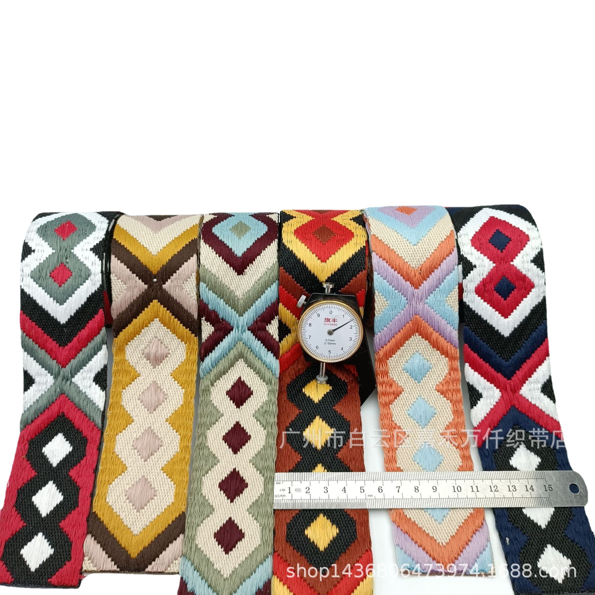 2 inch new color color jacquard polyester cotton ribbon 5cm European and American twist messenger bag shoulder strap available