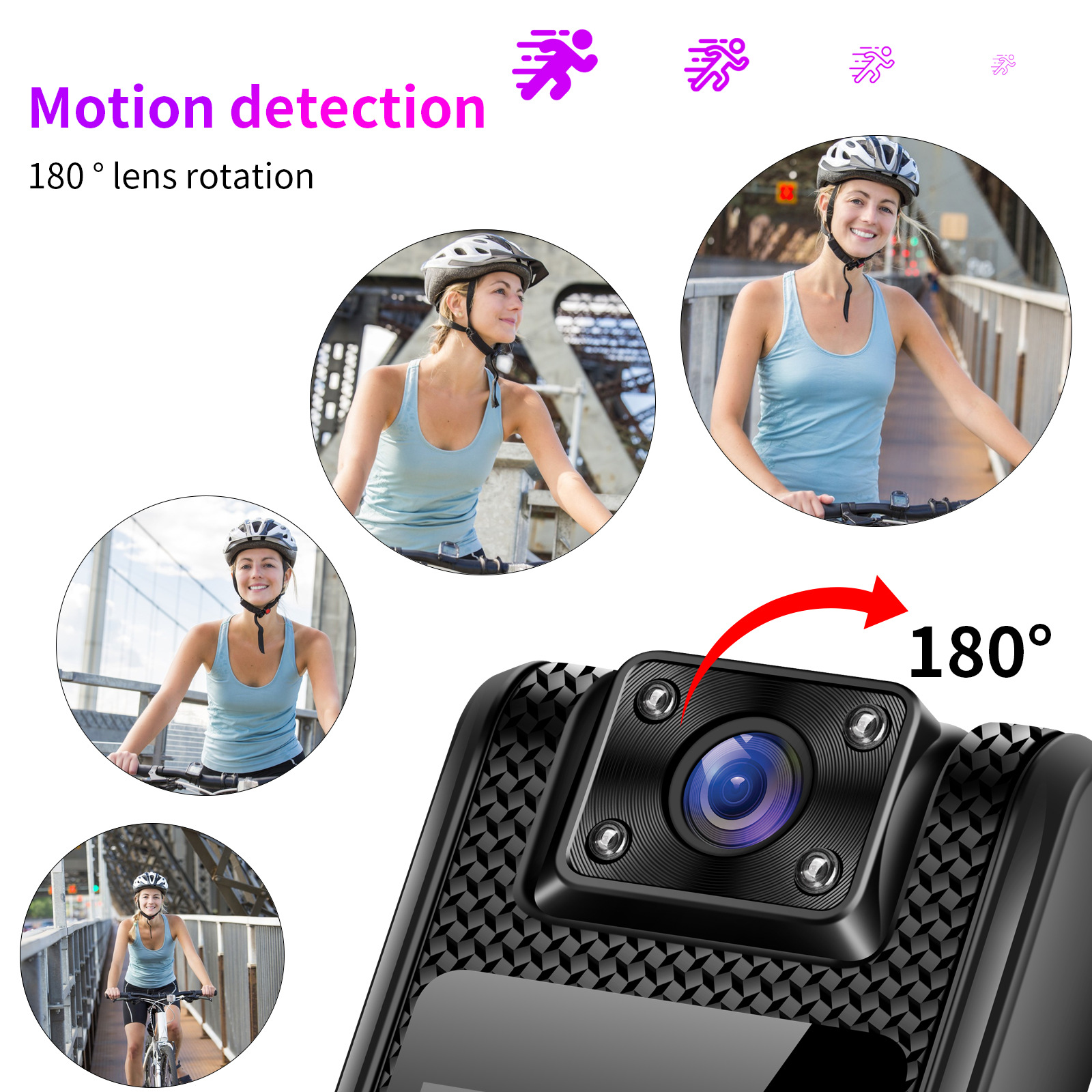 Picture of New Handheld Outdoor Sports Hd Camera Portable Back Clip Wifi Mobile Phone Interconnection Law Enforcement Recorder