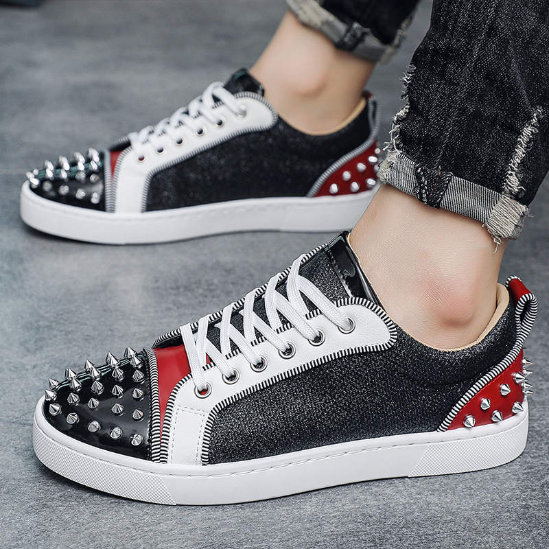 Picture of 2025 Autumn New Men's Shoes, Fashionable Casual Shoes, Personalized Studed Trendy Shoes, Spirited Young Men's Sneakers, Youth Flats