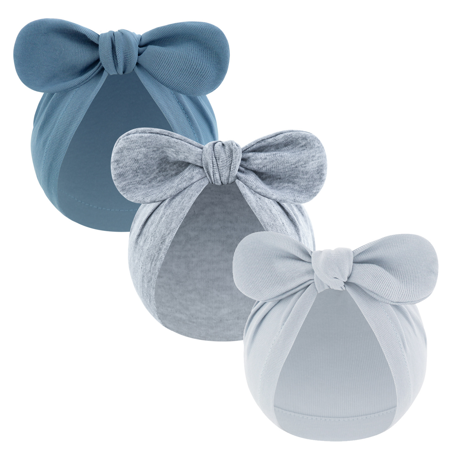 Picture of New children's solid color turtle cap baby Indian cap baby ball knotted cap ins Europe and America wholesale rabbit ear cap