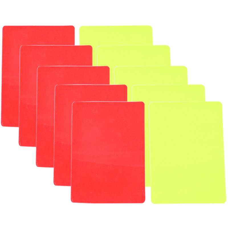 Picture of Football referee Red Yellow card yellow card red card with paper tape pencil with leather case referee record penalty yellow red card