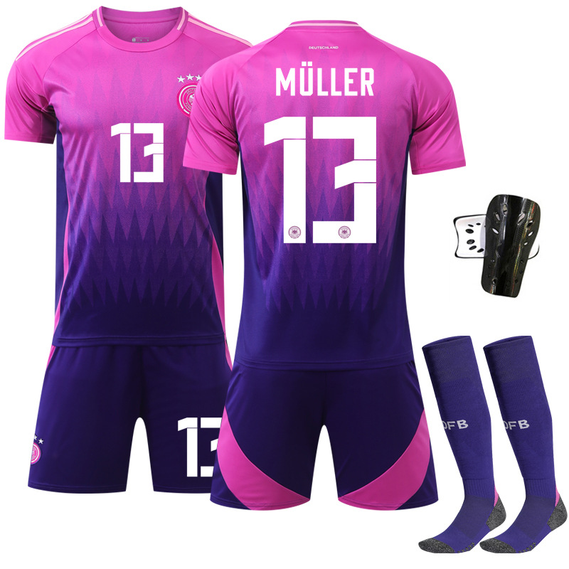 2024 Germany away pink jersey European Cup national team football uniform suit No. 13 Muller No. 8 Cross