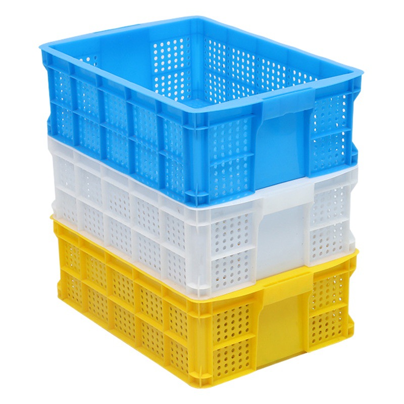 New clinker 450 round hole plastic basket fine mesh lobster turnover basket seafood draining frame chicken seedling sorting transport basket