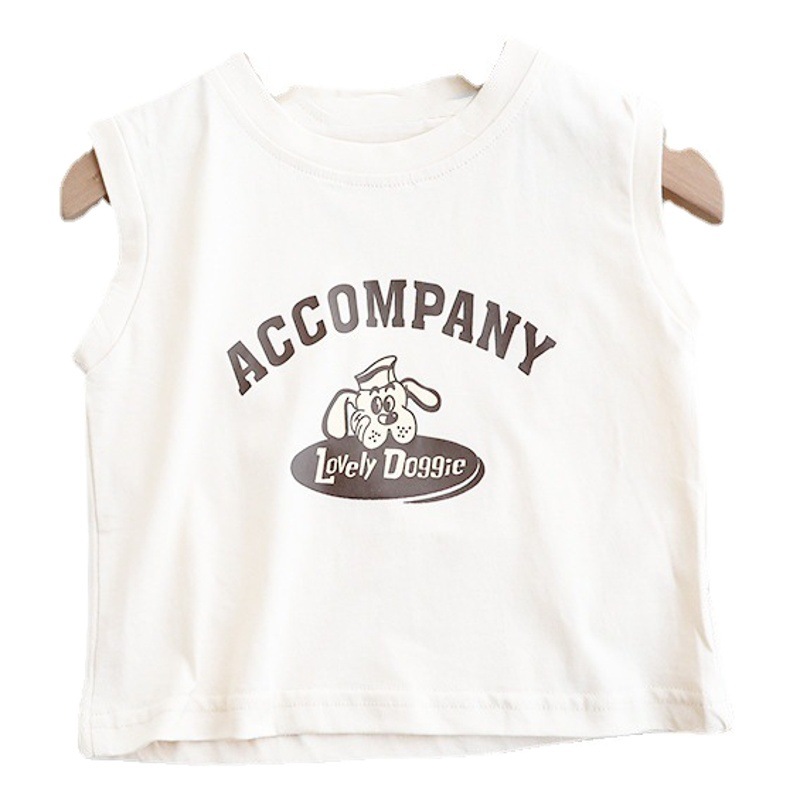 Picture of Pure Cotton Baby Kidsren's Sleeveless T-Shirt 2025 New Versatile Cartoon Animation Boys and Girls Vest Undershirt Top Summer