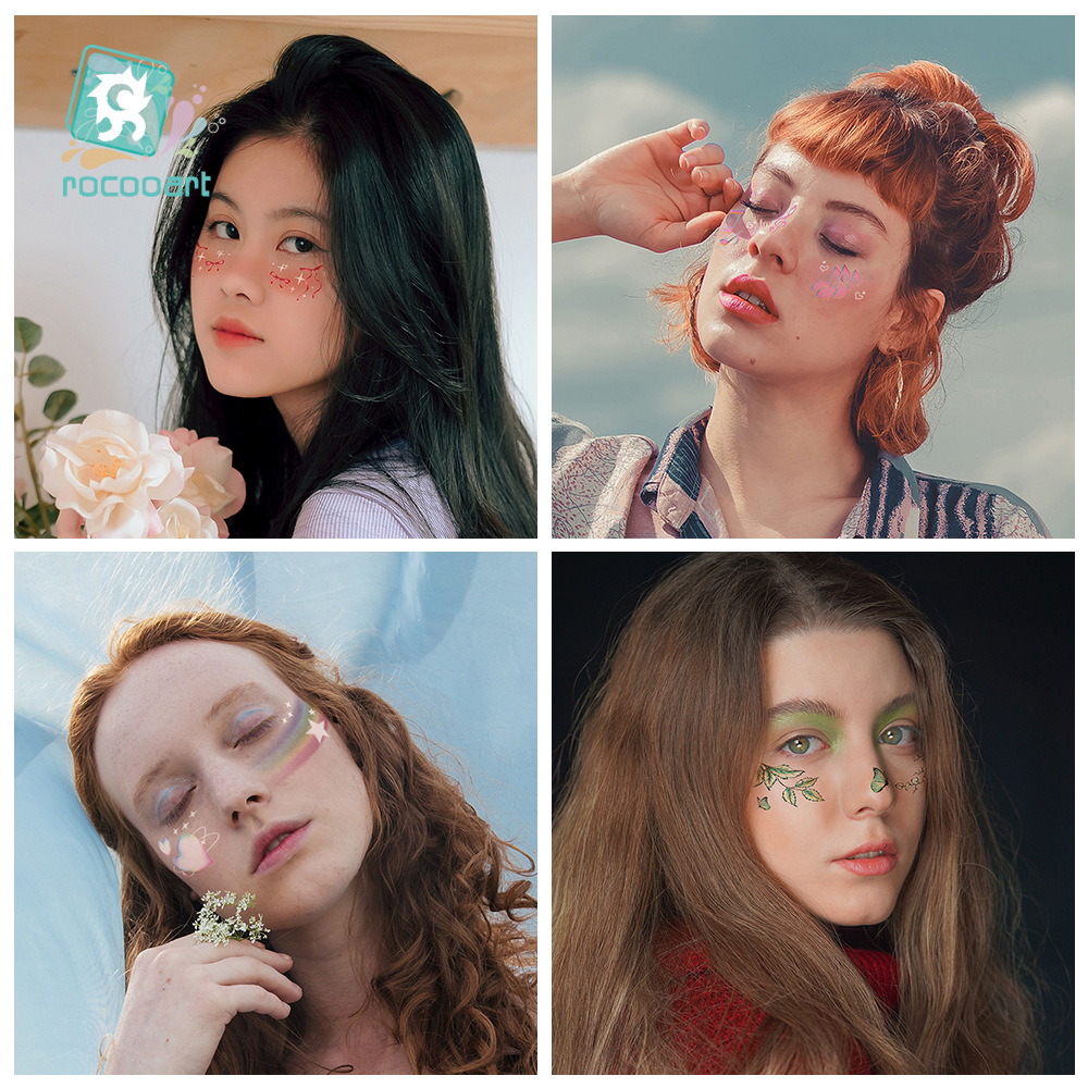 Picture of Ricklon New Cute Sweetheart Girl Makeup Tattoo Face Sticker Christmas Photo Lasting Strawberry Blush Sticker