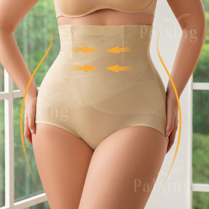 Super plus size chubby girl Strong Belly-Tinting Waist Women's High Waist Hip-lifting Underwear Sexy Mesh Thin Perspective Shaping Pants