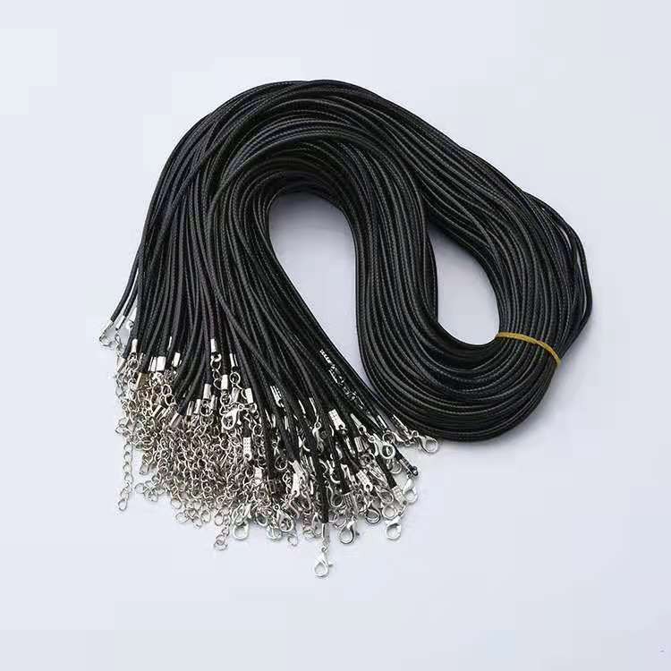 Picture of D Jewelry Accessories DIY Necklace Rope Lobster Clasp Leather Rope Korean Wax Thread Necklace Rope Black Leather Rope Pendant Pendant Rope