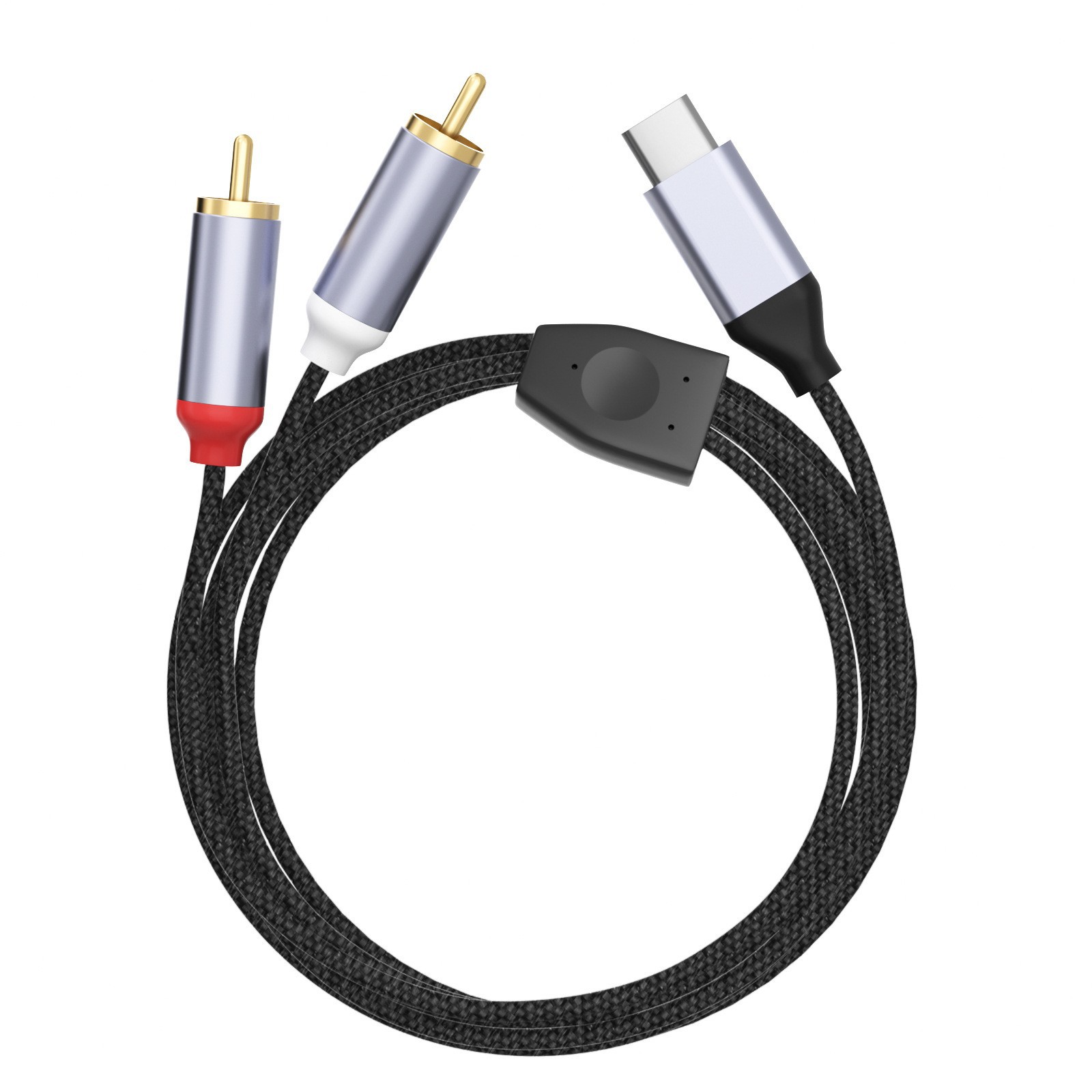 Picture of 3.5mm to Rca Double Lotus Audio Cable Computer Mobile Phone Cable Typec to Double Rca One-To-Two Audio Cable