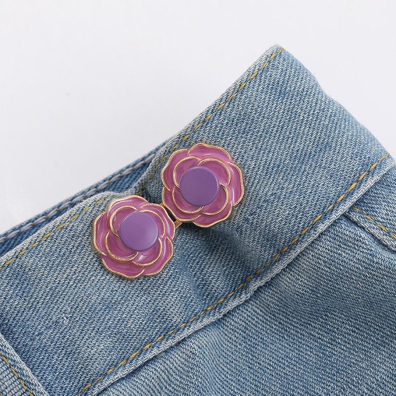 Picture of Chinese Knot Waist Buckle Pair Buckle Flat Bottom Removable Nail-free Seam-free Button Girl's Trouser Skirt Waist Size Change Artifact
