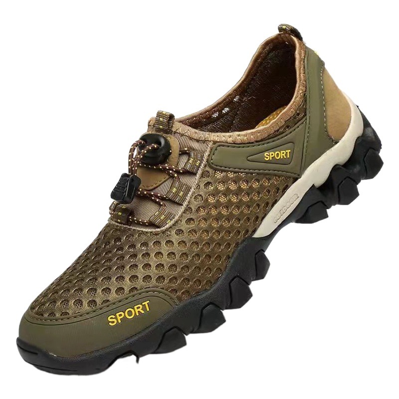 Summer men's shoes wading shoes outdoor breathable hiking shoes cross-border wholesale comfortable hollow mesh men's shoes