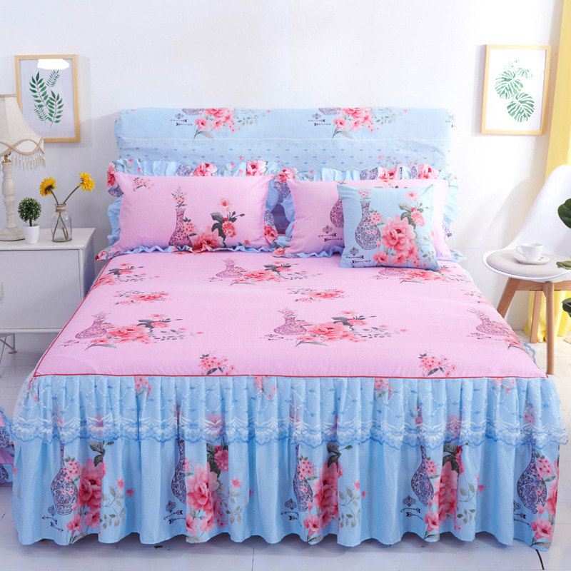 Skin-friendly velvet lace Korean Princess single bed skirt single bed skirt bed cover non-slip bed skirt double lace wholesale