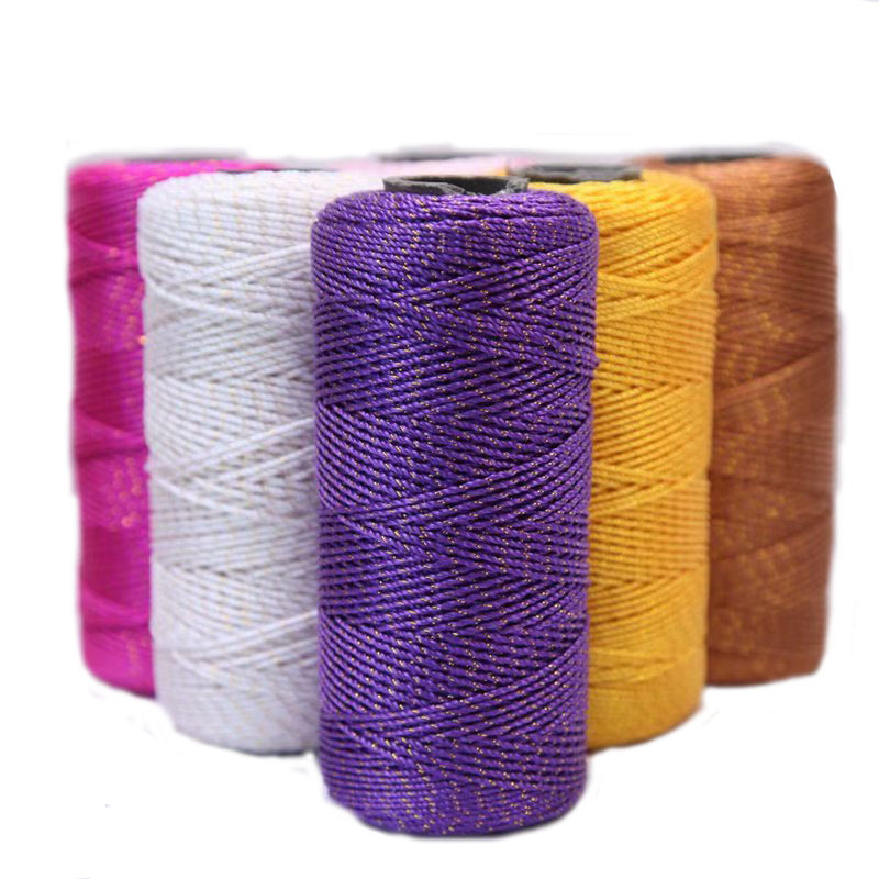 Picture of Gold thread mixed strand bright silk thread handmade diy crochet sweater doll scarf thread coat hand knitting thread factory wholesale
