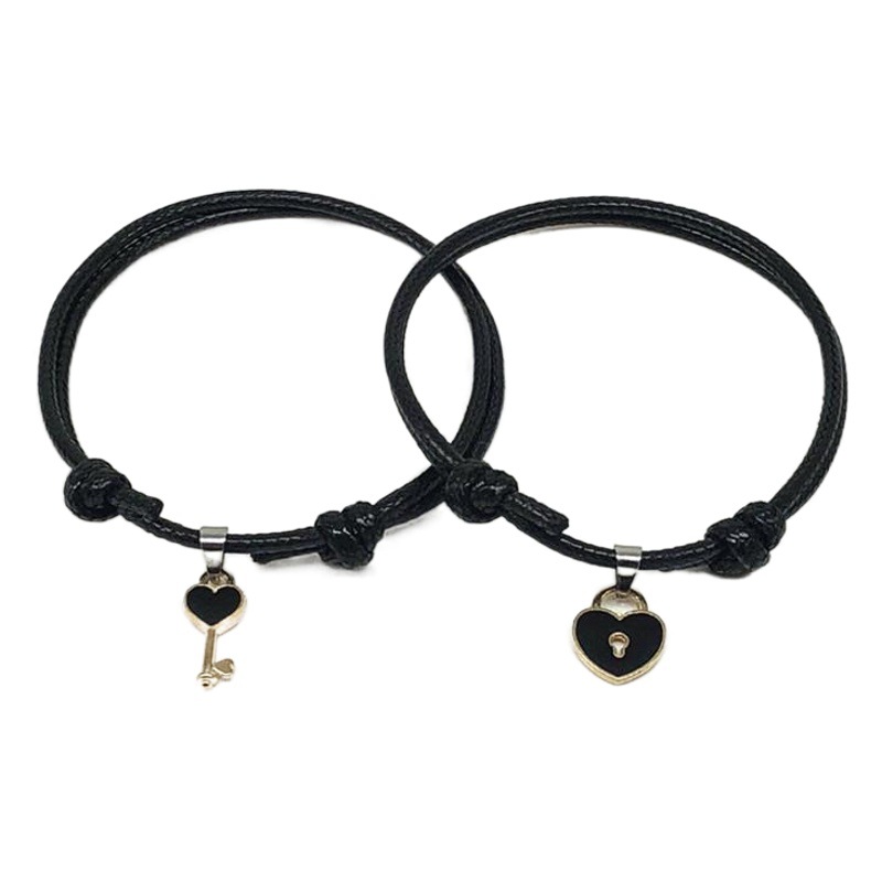A pair of simple couple bracelet key love lock bracelet jewelry bracelet wholesale cross-border supply jewelry