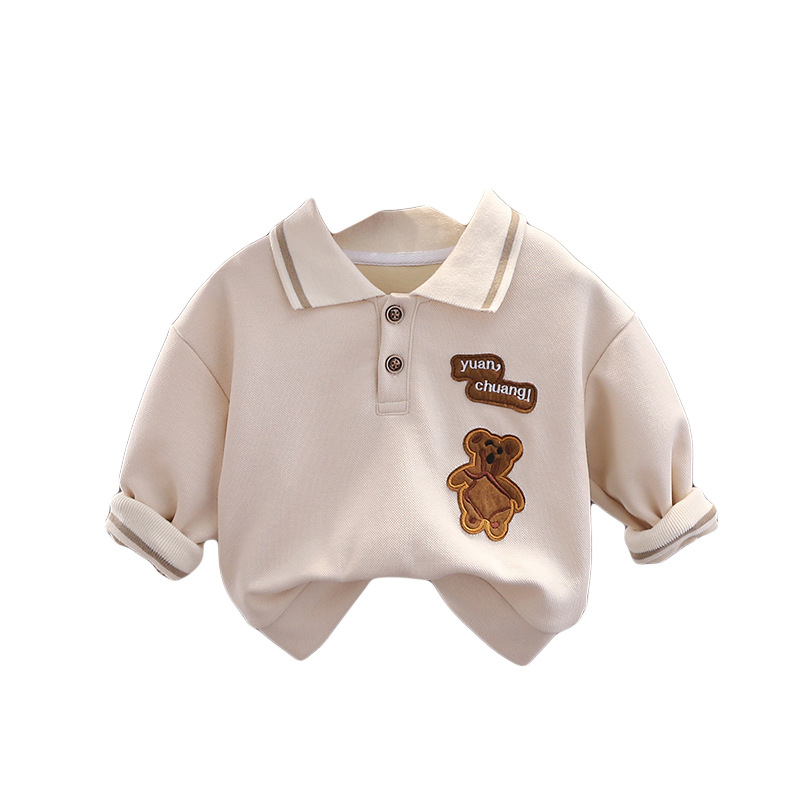 Picture of Single-Piece Top for Boys, Stylish and Cute Bear Design, Suitable for Outings, Baby Clothes, New Autumn Trendy Style