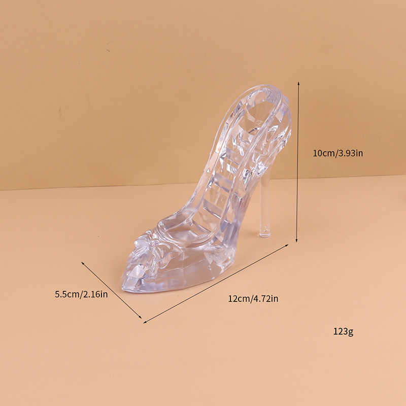 Cross-border creative crystal shoes jewelry ornaments display rack ring earrings transparent high heels storage props wholesale