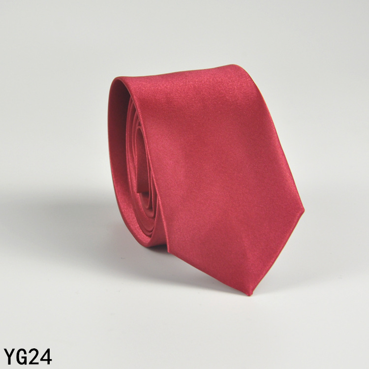 Picture of Solid color tie men's casual 5cm Korean style artificial silk narrow tie for workplace wedding business administrative wholesale