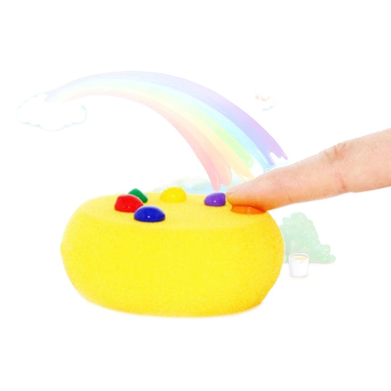 Factory spot supply 12pc round cake painting sponge brush yellow absorbent sponge finger painting round sponge
