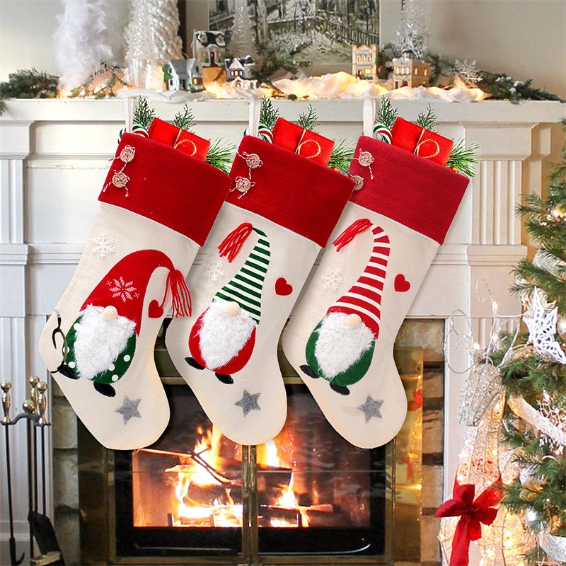 Picture of 2024 New Christmas Decoration Faceless Doll Christmas Stocking Pendant Santa Claus Children's Christmas Gift Bag