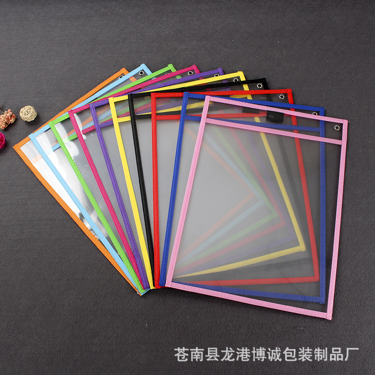 Picture of Factory in stock Early Childhood Education Children Erasable File Bag Sewing PVC Storage Bag A4 Vertical Transparent File Bag