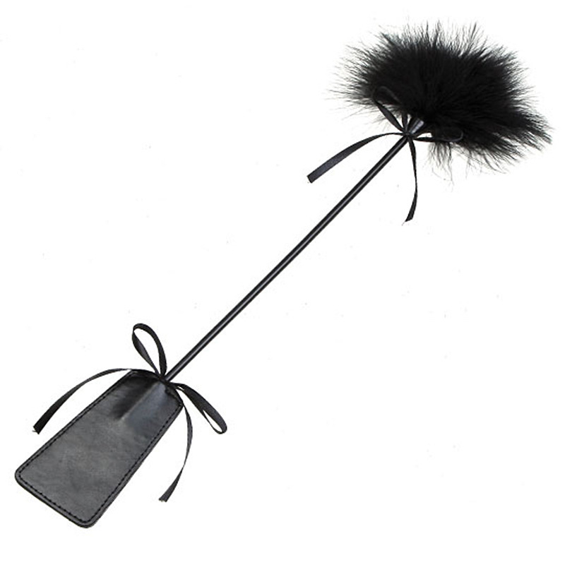 Picture of Black accessories flirting short feather stick Teasing tease stick slap feather stick adult supplies sexy underwear accessories