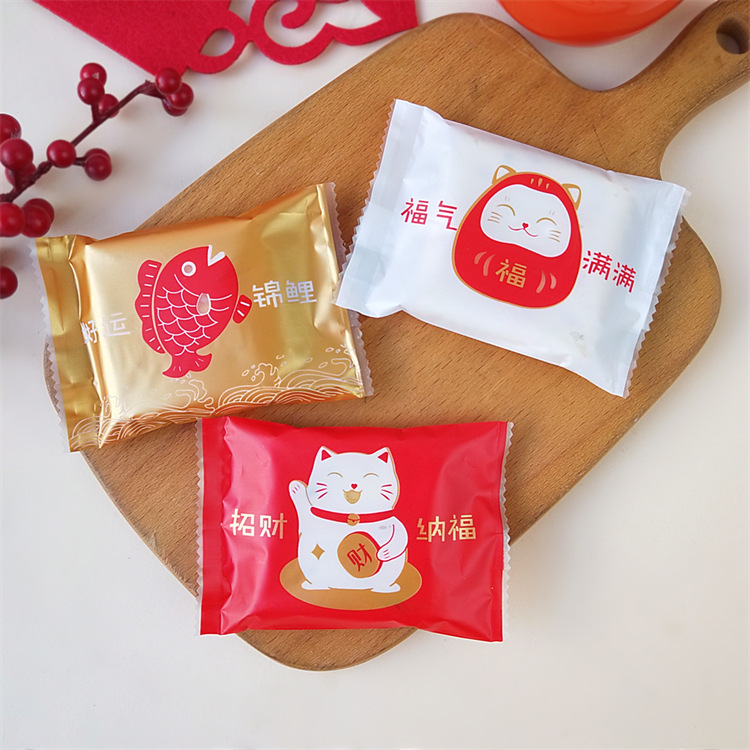 2026 New Year Christmas Koi Fish Cookie Bag Cute Snowflake Pastry Packaging Bag Festive 7*10 Candy Bag Heat Seal Bag