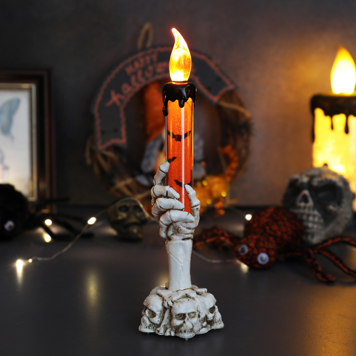 Picture of Cross-Border Halloween Digital Candle Light Led Ghost Hand Candle Decoration Night Light Candle Ornaments Decoration Supplies