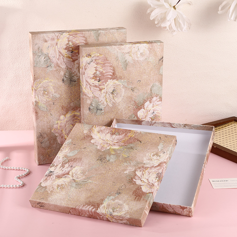 in stock rectangular clothing shirt packaging box exquisite scarf gift box scarf box empty box heaven and earth cover gift box