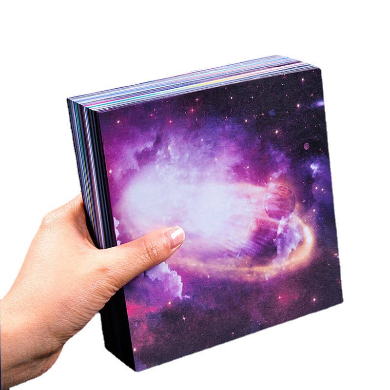 Picture of Star Origami Color Paper Children's Handmade Special Kindergarten Luminous Color Pearlescent Double-sided Printing Paper Paper Cut Wholesale