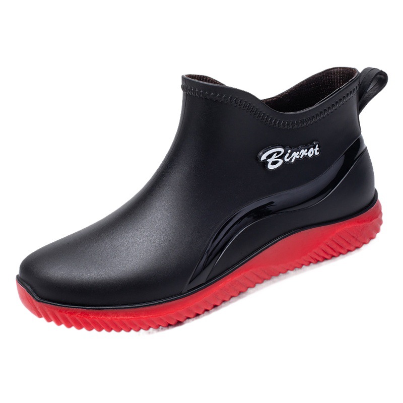 2025 Cross-border Short Barrel Fashion Rain Boots Men's Kitchen Anti-slip Shoes Low-top Outdoor Car Wash Waterproof Shoes Lightweight