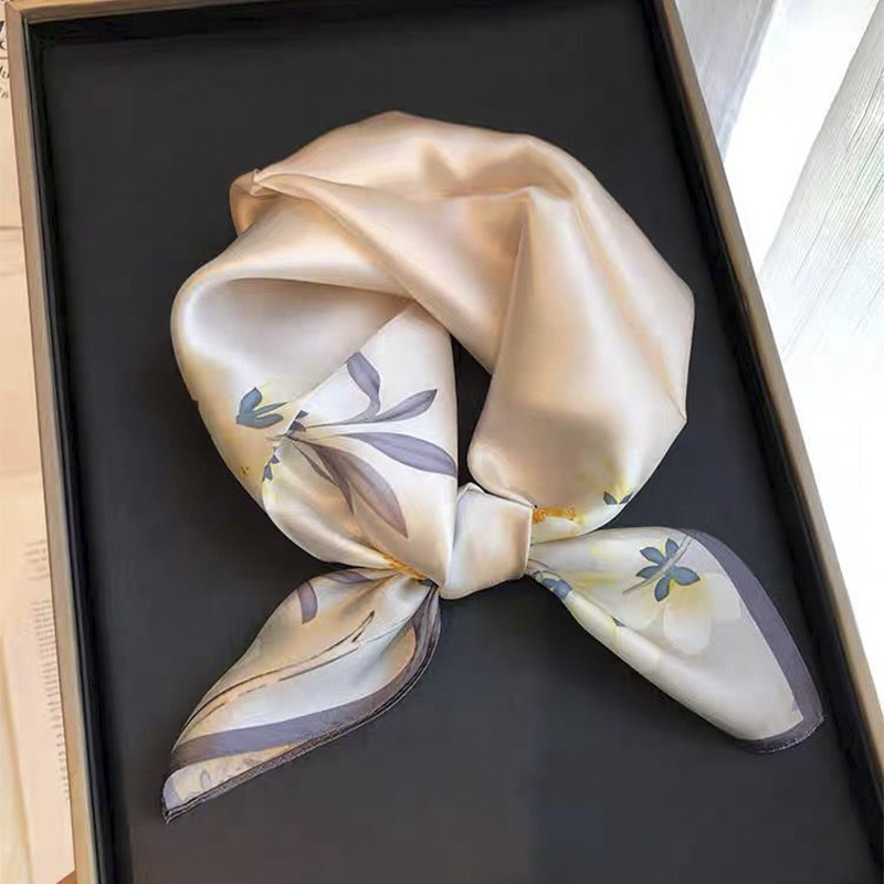 Picture of 2024 New Style Silk Scarves Women's Spring and Summer Fashion Printed 100 Mulberry Silk Small Square Scarf South Korea Ribbon Scarf