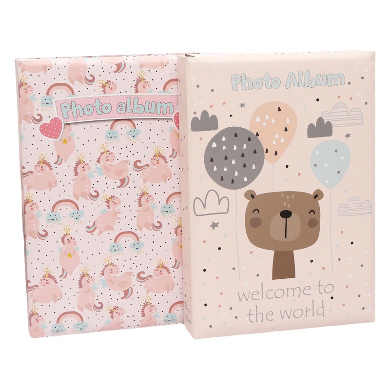 Photo Album 6-Inch 300-Page Core Insert Baby Growth Couple Family Photo Album with Writable Inner Pages Growth Memory Book