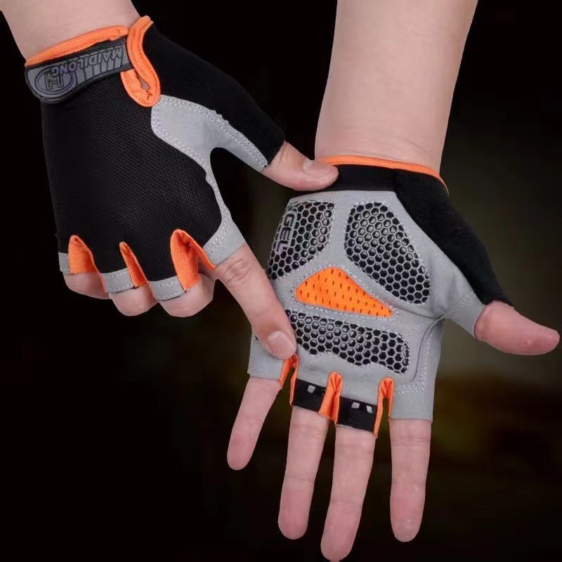 Half-finger outdoor sports cycling gloves for men and women mountaineering fitness yoga driving shock-absorbing non-slip open-finger breathable gloves