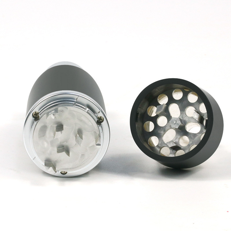 Picture of New manual pressing aluminum alloy cigarette grinder removable cleaning one-hand tobacco grinder manufacturers spot