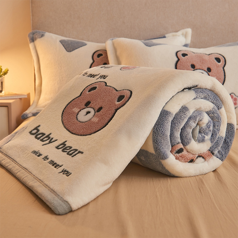 Picture of Blanket Coral Fleece Cover Blanket Flannel Blanket Cartoon Sofa Blanket Single Bed Sheet Single Air Conditioning Nap Blanket Quilt