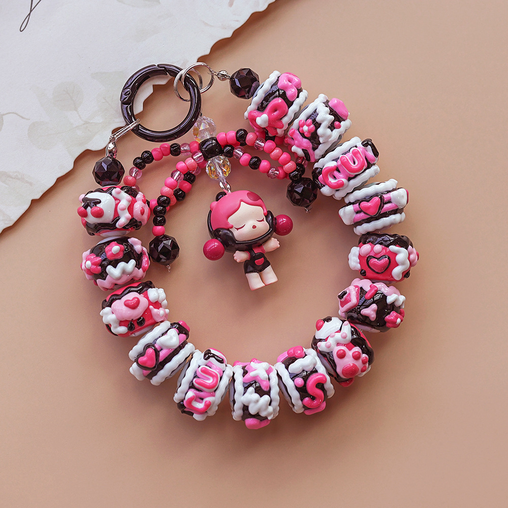 genuine goods Bubble Mart Moe Grain Heavy Oil Hand-painted Bead Chain/Mobile Phone Chain/Keychain Bag Pendant Studio Explosions
