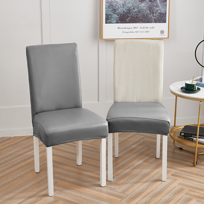 Picture of Chair Cover Cross-border New Solid Color Stretch Leather Seat Cover Amazon Dining Chair Office Waterproof and Dustproof Chair Cover