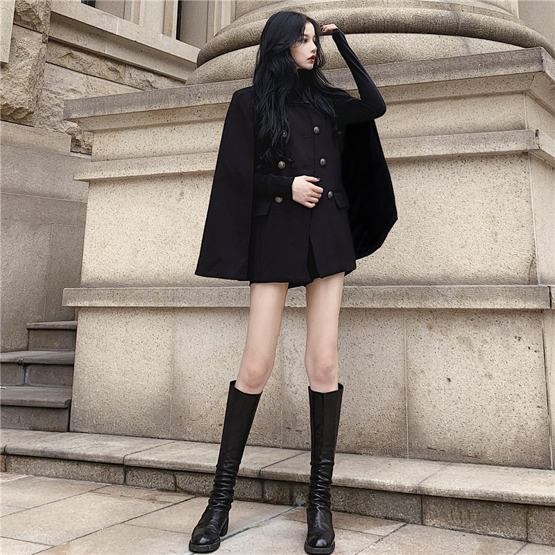 Picture of Real Shot of 2024 Autumn and Winter New Style Sense of Design Casual Elegant Design Cape Woolen Outwear Mid-Length