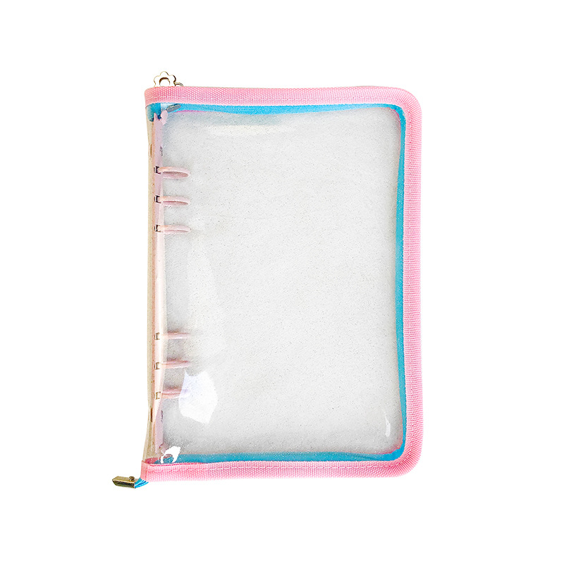Picture of Spot Cute Popular Storage Bag Six-Hole Loose-Leaf Book Ins Style Star Chasing A5A6 Transparent Zipper Notebook Shell