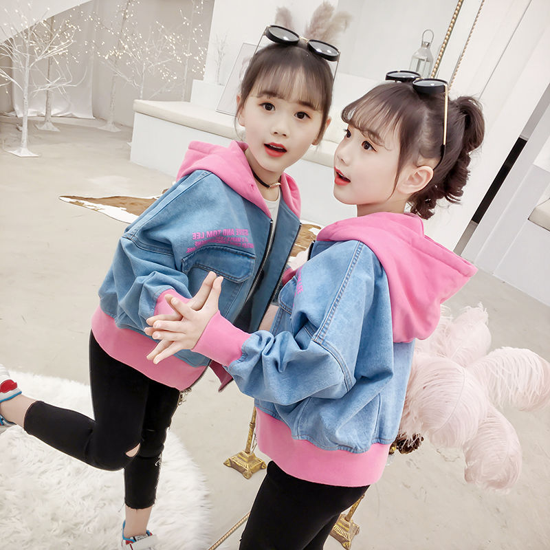 Picture of Girls' Denim Jacket Spring and Autumn 2022 New Korean Style Children's Western Style Casual Jacket Girls' Middle and Big Children's Top