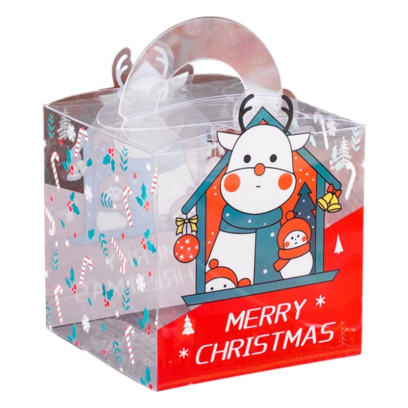 Christmas snowflake crisp candy box new cute cartoon creative transparent cotton candy packaging box Santa Claus box