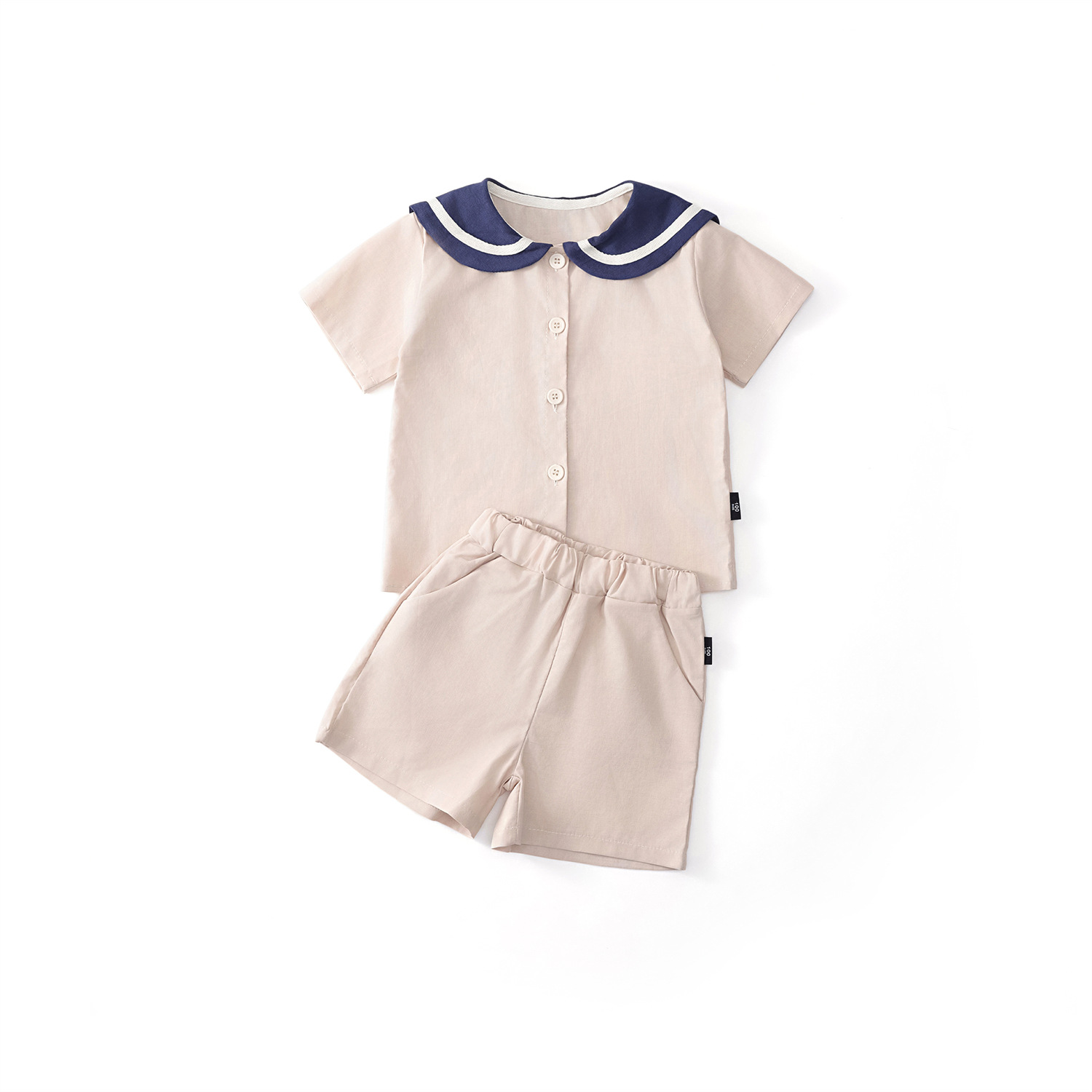 Picture of Mdd Small and Medium-Sized Children's Boys and Girls 2024 Summer New Nautica Style Cotton and Linen Short-Sleeved Shorts Suit Sister and Brother Outfits Export