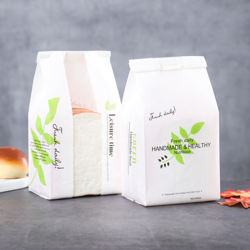 Wire Sealed Bread Bag Sliced Toast Bag Baking Dessert Packaging European Style Transparent Window Self-sealing Bag Wholesale