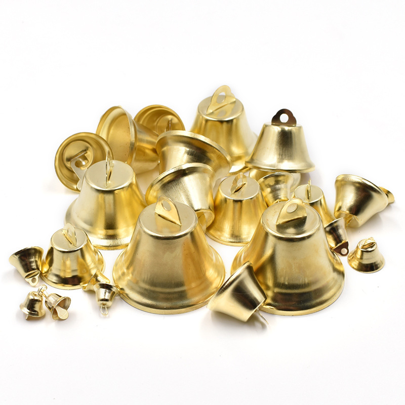 Picture of Factory wholesale 10-50mm Golden opening horn bell Christmas decoration small Bell Wind Bell DIY accessories wholesale