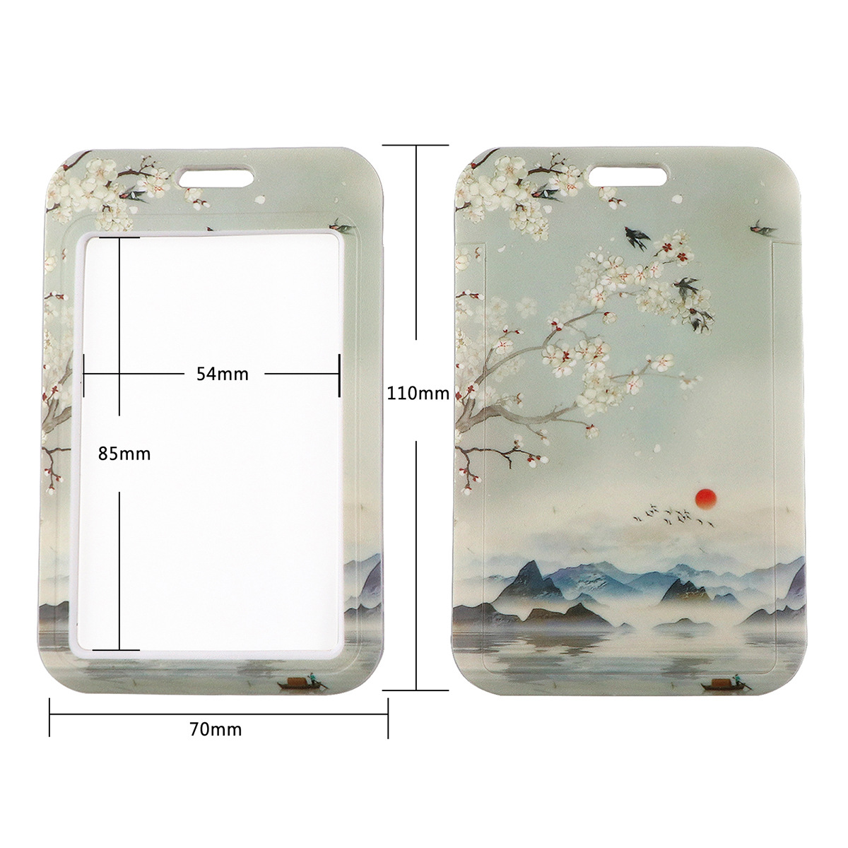 Picture of Buckle Rainbow Butterfly Moon Lanyard Card Set Ribbon Student Hanging Rope Cartoon Animal Combination Work Card Mobile Phone Rope
