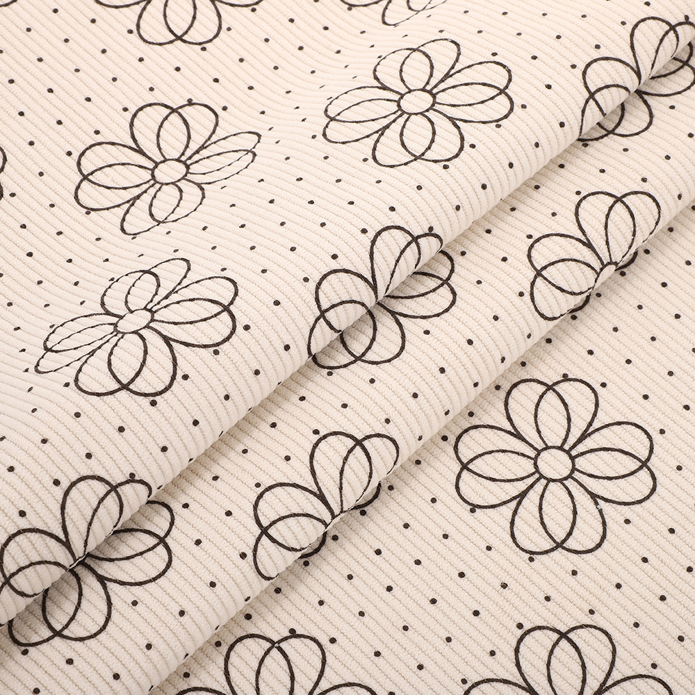 Picture of New laser Denim jacquard clothing fabric leather fabric burning flower cutting hollow laser printing cat whiskers wholesale