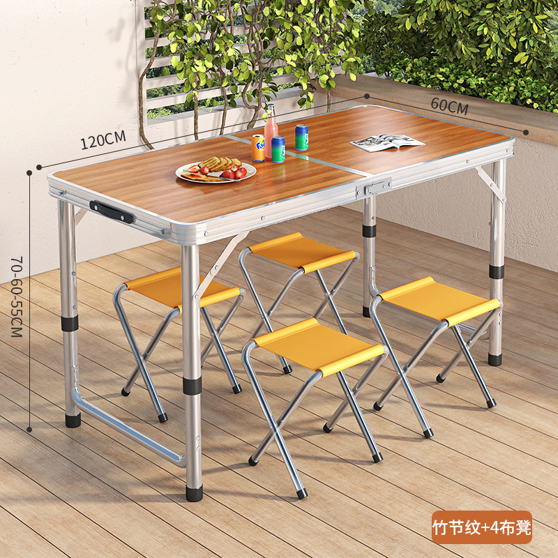 Picture of Outdoor Table Portable Aluminum Alloy Foldable Dining Table Folding Table and Chair Picnic Small Table Stall Table Round Square Tube Table