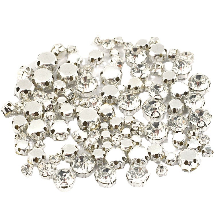 Picture of Binaural hand-stitched glass d-shaped claw drill rhinestone D-shaped crystal grab drill handmade diy wedding dress accessories material