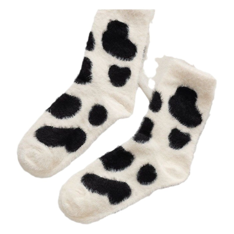 Mink velvet spring and autumn super cute socks spring furry fleece-lined thick soft floor milk pile socks